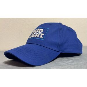 Bud Light Strapback Hat Baseball Cap Blue Beer Adjustable